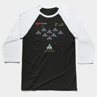 Retro Space Arcade Video Game Baseball T-Shirt